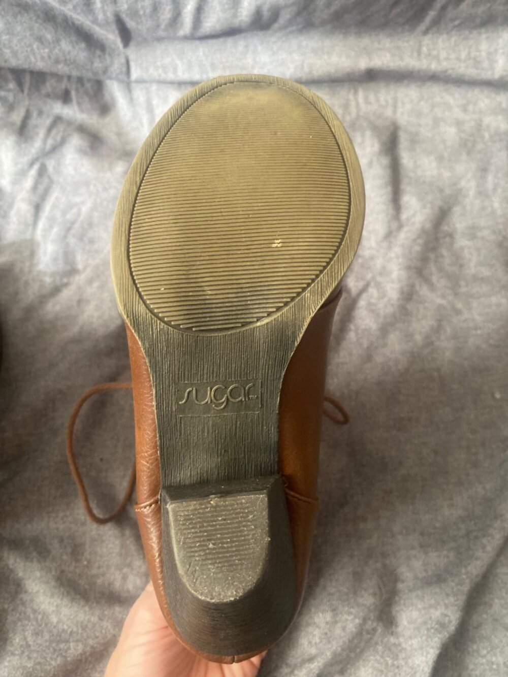 Sugar Brown Lace-Up Ankles Booties - Picture 2 of 4